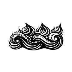 Fototapeta premium Elegant Swirls & Pearls Vector Design in Black & White