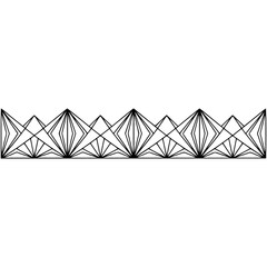 Geometric Art Deco Border: Linear Diamond Pattern on White