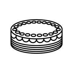 Minimalist Layer Cake Icon on White Background