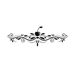 Elegant Black Cherry Floral Border Illustration