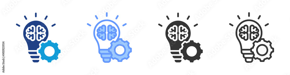 Poster Industry Knowledge icon set multiple style collection