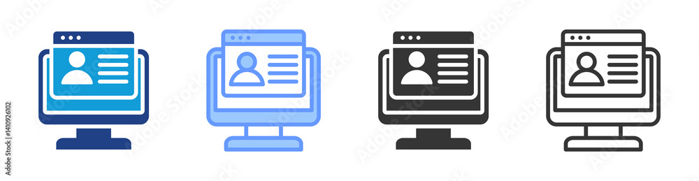 Aufkleber Job Application icon set multiple style collection