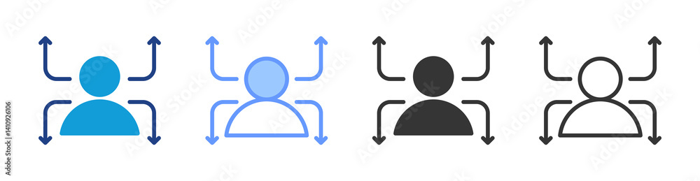 Poster Career Change icon set multiple style collection