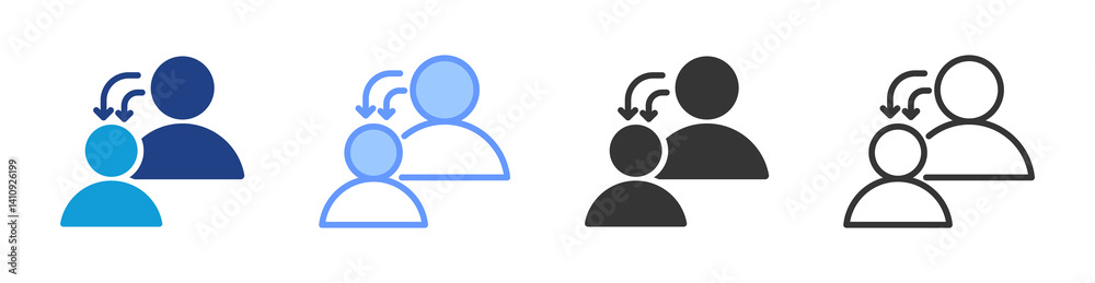 Poster Mentorship Program icon set multiple style collection