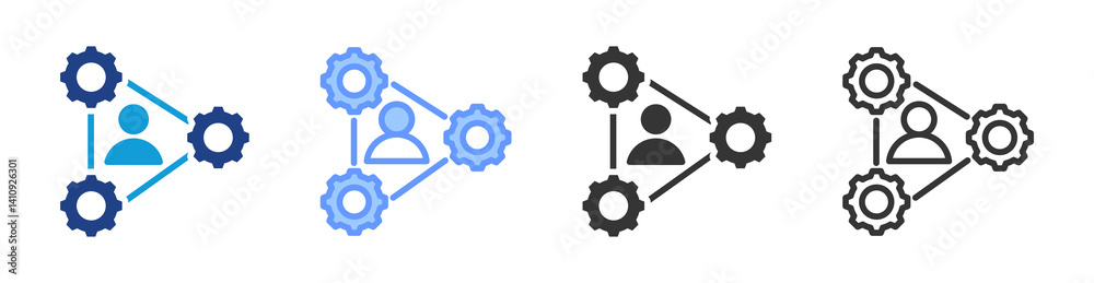 Poster Career Workshop icon set multiple style collection
