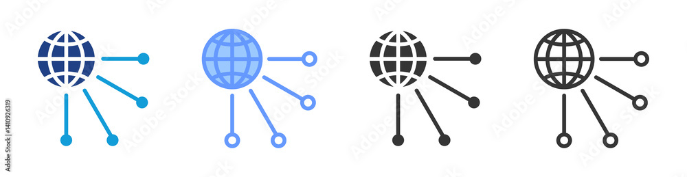 Aufkleber professional network icon set multiple style collection