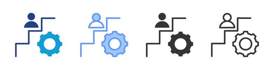 Career Service icon set multiple style collection