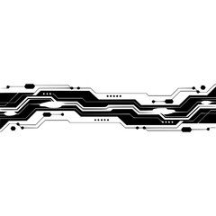 Futuristic Tech Circuit Board Background - Minimalist Black & White Design