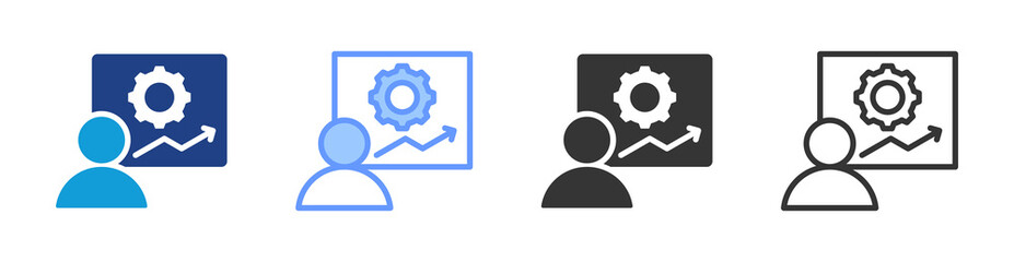 Job Training icon set multiple style collection