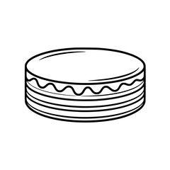 Minimalist Layered Cake Vector Illustration on White