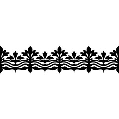 Decorative Black Floral Border Design on Light Background