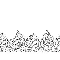 Whimsical Black and White Swirls: Decorative Border Illustration