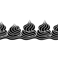 Obraz premium Elegant Black & White Whipped Cream Border