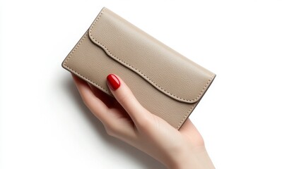Elegant Beige Leather Wallet: A Minimalist Fashion Accessory