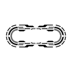 Futuristic Tech Frame, UI/UX Design Element on White Background