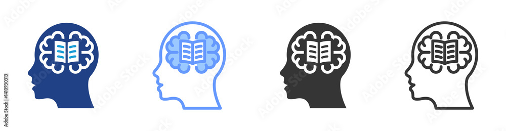 Aufkleber Memorization icon set multiple style collection