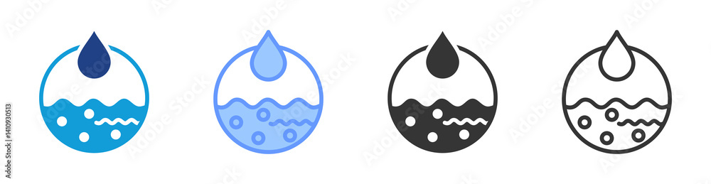 Poster Hydration icon set multiple style collection