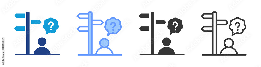 Poster Eustress icon set multiple style collection