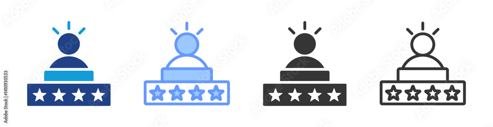 Aufkleber confidence icon set multiple style collection