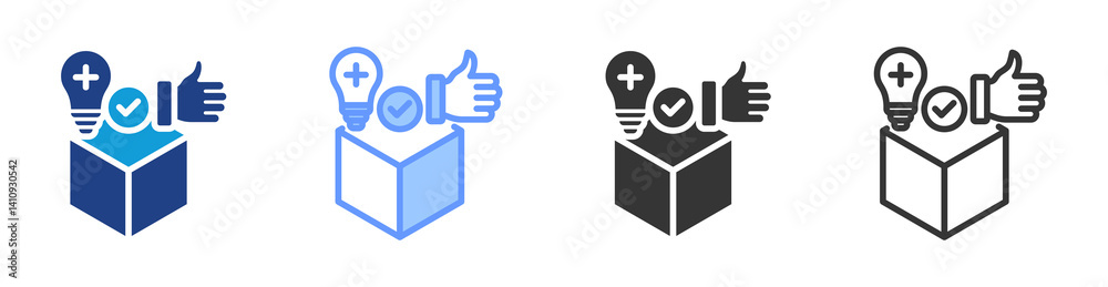 Aufkleber Positifity icon set multiple style collection