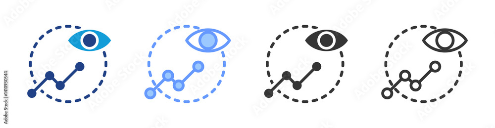 Poster Visualization icon set multiple style collection