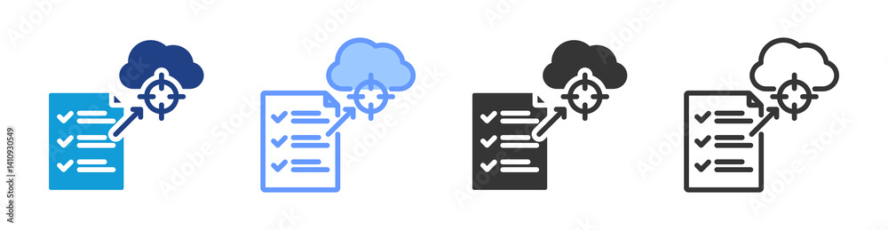 Poster Goal Setting icon set multiple style collection
