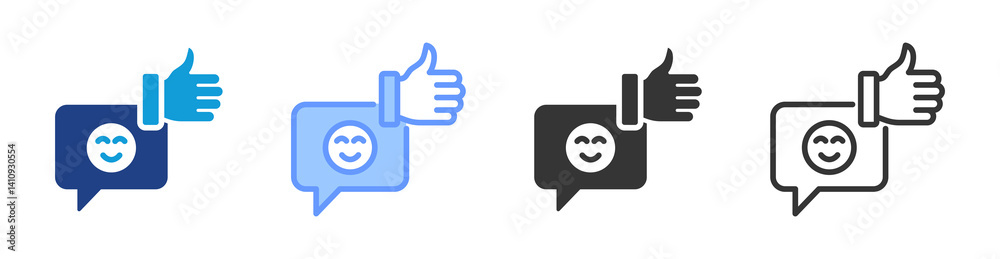 Poster Feedback icon set multiple style collection