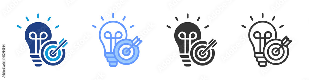Poster smart goals icon set multiple style collection