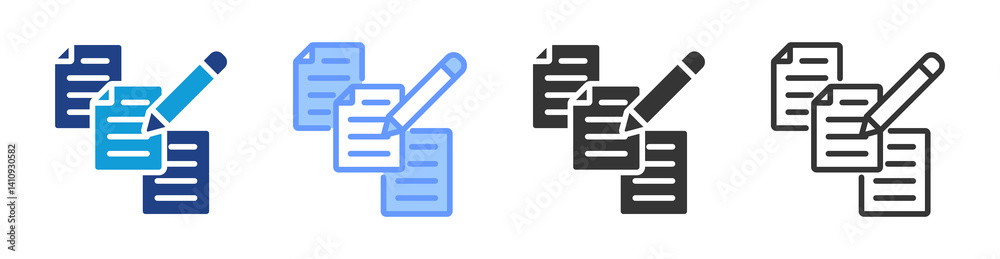 Poster Annotation icon set multiple style collection