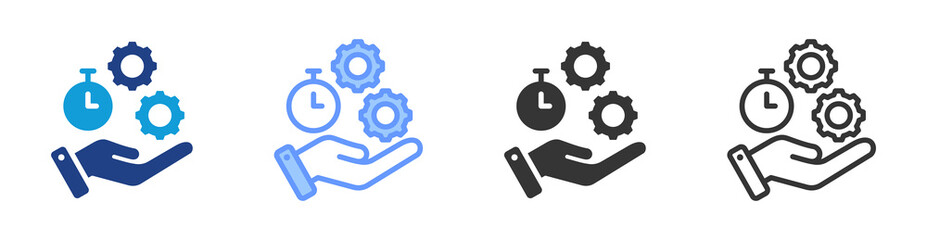 Efficiency icon set multiple style collection