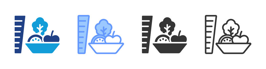 Nutrition icon set multiple style collection