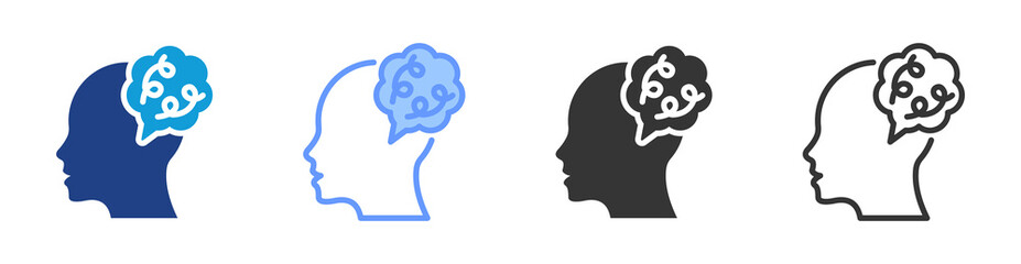 Distraction icon set multiple style collection