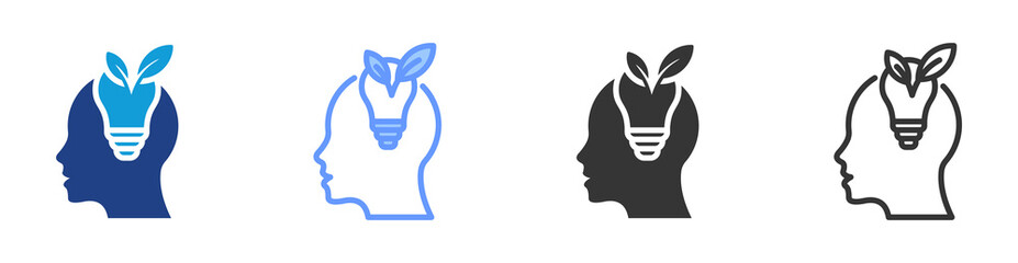 Mindset icon set multiple style collection
