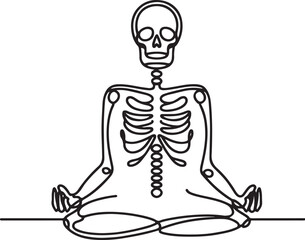 Minimalist Skeleton Drawing Illustration