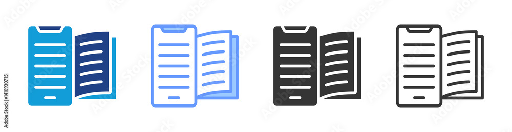 Poster E Books icon set multiple style collection