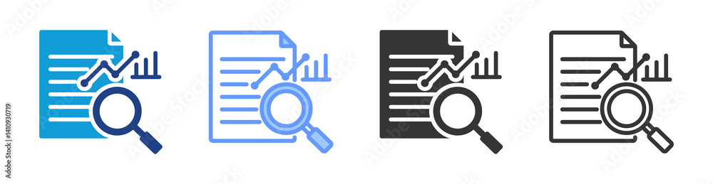 Poster Research icon set multiple style collection