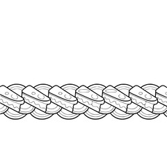 Border of Cake Slices: Minimalist Line Art on White