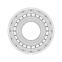 Obraz premium Intricate Circular Mandala Design in Black and White, Elegant Pattern