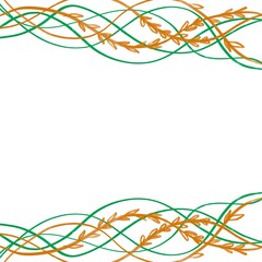 abstract wave background and leaf isolated in white background