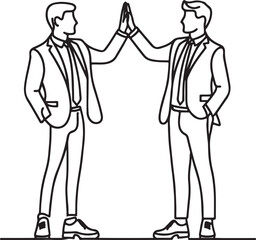 Office Colleagues High Five Sketch