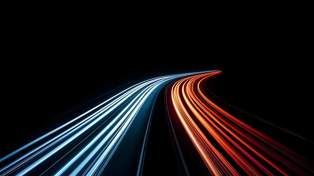 Abstract Night Highway Light Trails