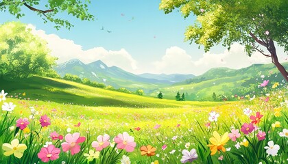 background nature anime japanese style