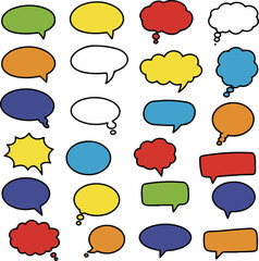 set of speech bubbles
