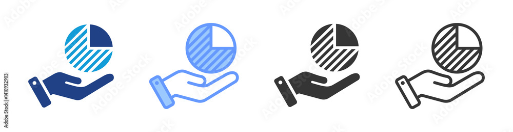 Poster quota icon set multiple style collection