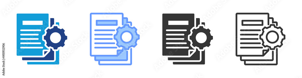 Poster documentation icon set multiple style collection