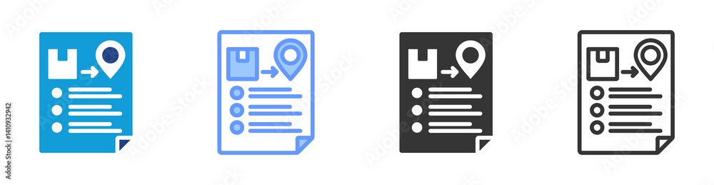 Poster Incoterms icon set multiple style collection