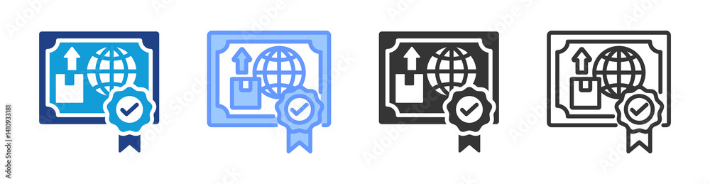 Aufkleber Export License icon set multiple style collection