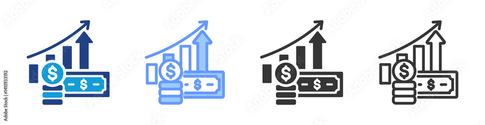 Poster Inflation icon set multiple style collection
