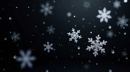 Falling Snowflakes: A Darkly Elegant Winter Scene