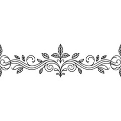 Elegant Floral Border Design in Black and White